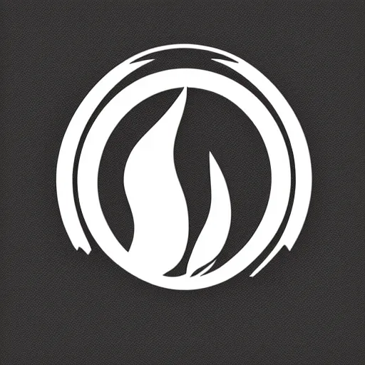 Image similar to simple vector logo of fire flames, black and white, smooth curves, negative space is mandatory