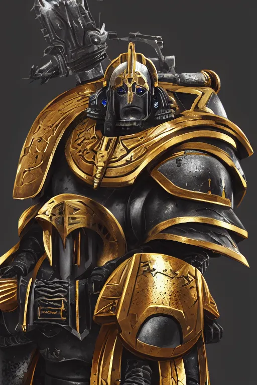 Image similar to armor portrait heros warhammer 4 0 k horus heresy fanart - the primarchs emperor by johannes helgeson animated with vfx concept artist & illustrator global illumination ray tracing hdr fanart arstation zbrush central hardmesh 8 k octane renderer comics stylized