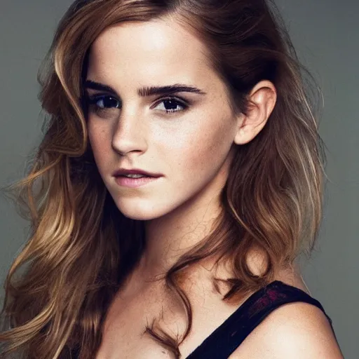 Image similar to a beautiful close - up shot of emma watson, beautiful soft light failling on her face, studio photography by annie leibovitz