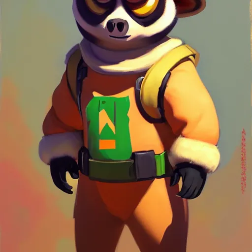 Image similar to Greg Manchess portrait painting of Tom Nook as Overwatch character, medium shot, asymmetrical, profile picture, Organic Painting, sunny day, Matte Painting, bold shapes, hard edges, street art, trending on artstation, by Huang Guangjian and Gil Elvgren and Sachin Teng