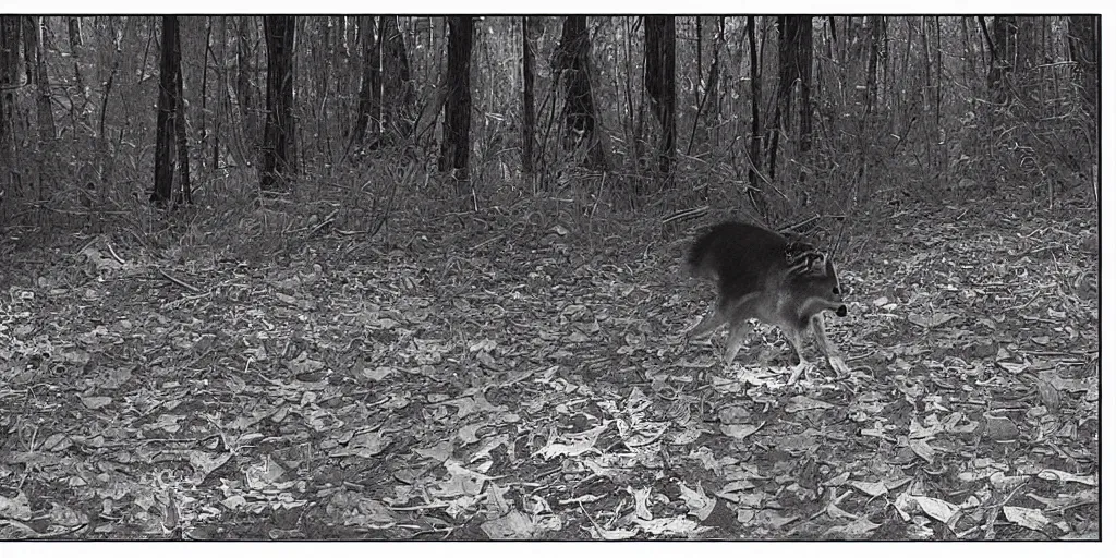 Image similar to chuck e cheese trail cam footage, greyscale