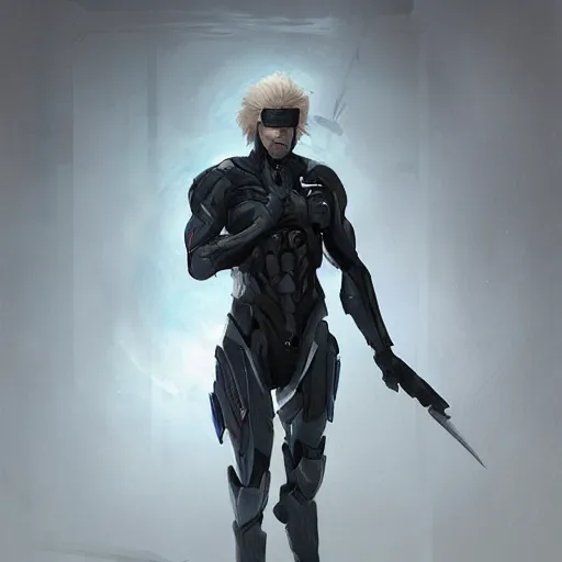 Image similar to Raiden Metal Gear Solid Revengeance,Greg rutkowski, Trending artstation, cinematográfica, digital Art