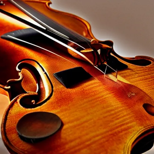 Prompt: A realistic photo of a violin designed by the future