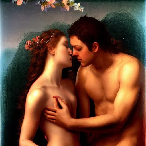 Prompt: beauty of the intimate touch, without Eros, renaissance painting, cinematic focus, art style by Drew Struzan, matte digital painting movie poster, 8k