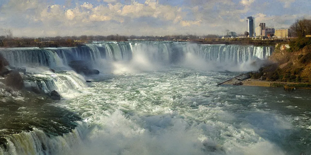 Prompt: niagara falls by richard schmid