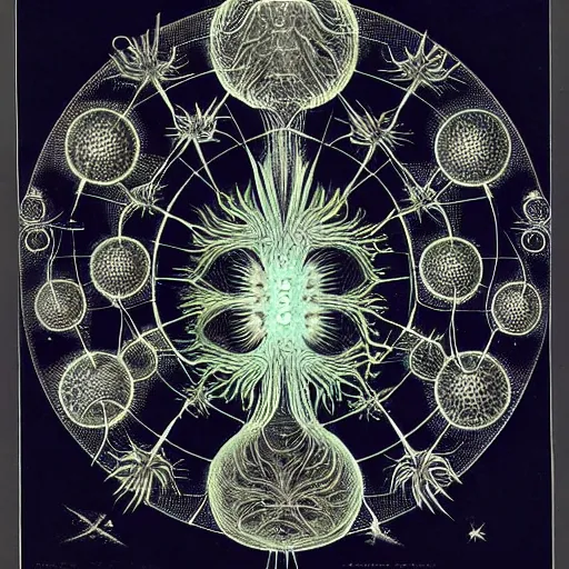 Image similar to space jellyfish by ernst haeckel