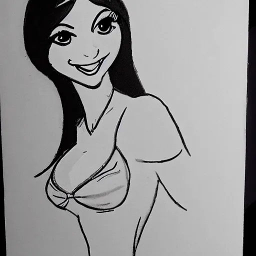 Image similar to milt kahl sketch of victoria justice with kim kardashian body as princess daisy from super mario bros