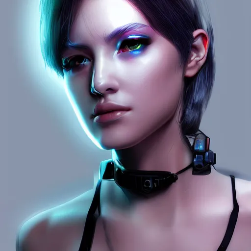 Prompt: most beautifull cyberpunk girl, portrait. symmetrical. led. high details. photorealistic. artstation trending