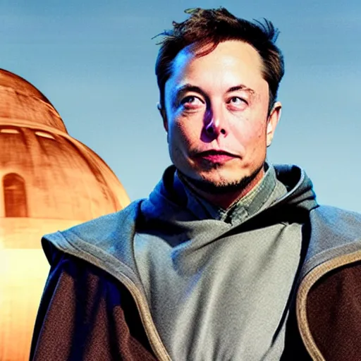 Prompt: elon musk as obiwan kenobi on tatooine