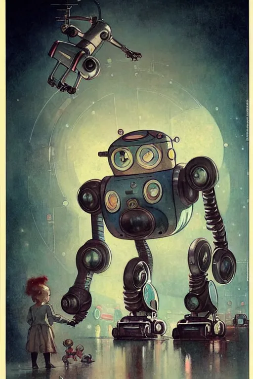 Prompt: ( ( ( ( ( 1 9 5 0 s retro future android robot circus. muted colors. childrens layout, ) ) ) ) ) by jean - baptiste monge,!!!!!!!!!!!!!!!!!!!!!!!!!