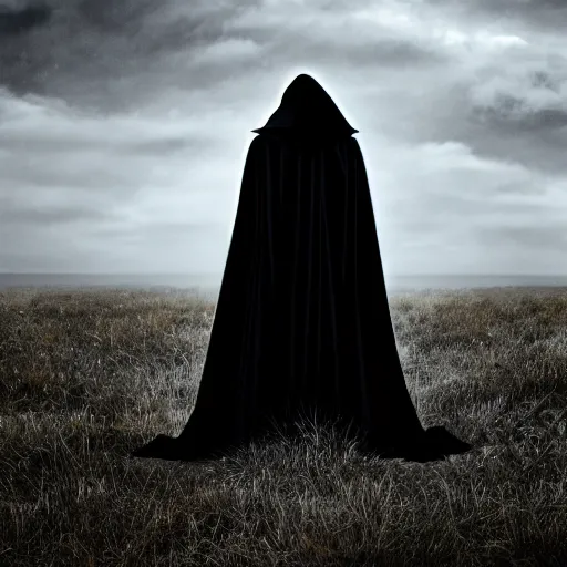 Image similar to a skeleton in black cloak