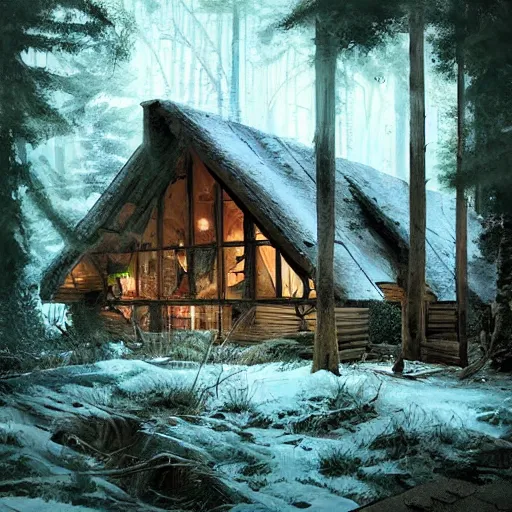 Image similar to a cabin in the woods by Klaus Wittmann