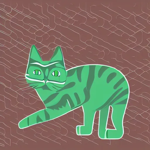 Prompt: futuristic cat in the style of vector art