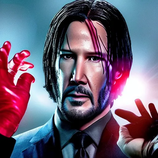 Prompt: john wick with the avengers mcu, dramatic, epic, cinematic