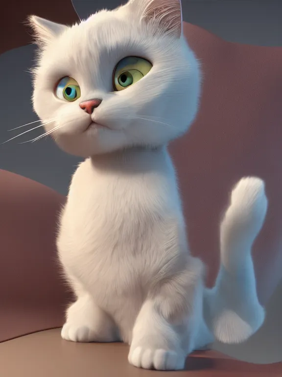 Image similar to A cartoon Ragdoll cat,pixar animation,hyper detailed, studio lighting, artstation, octane renderer, unreal engine, lovely, beauty