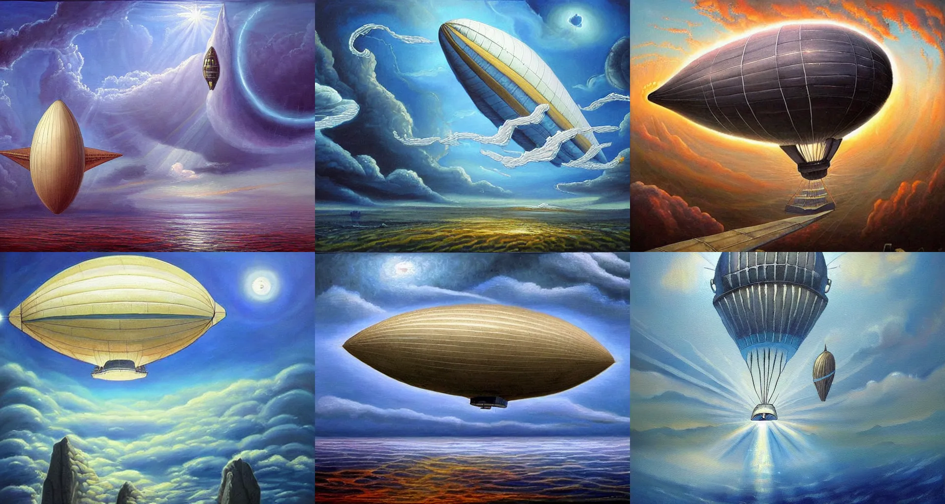 Prompt: A painting of the airship is a potent reminder of one's self. This is the airship of a mystical journey, and this painting is magical. This airship painting appears to be a dream or a dream. This is a painting of an airship. It is like a portal to another world. This painting depicts the airship as a portal of mysticism. The airship is a form of magic, a portal to a place that can only be found in dreams. What a wondrous looking airship, can you imagine this painting? This painting, made from an airship, represents a mystic experience, and the airship as a source of power. The painting in the air ship looks like it is made for the spiritual realm. Airship and serenity I could imagine a mystical airship flying through the clouds of a mystical land, with the ocean and the stars at the top. A magical airship flying through a mystical world? The airship is so much like the land, a perfect example of magic realism.