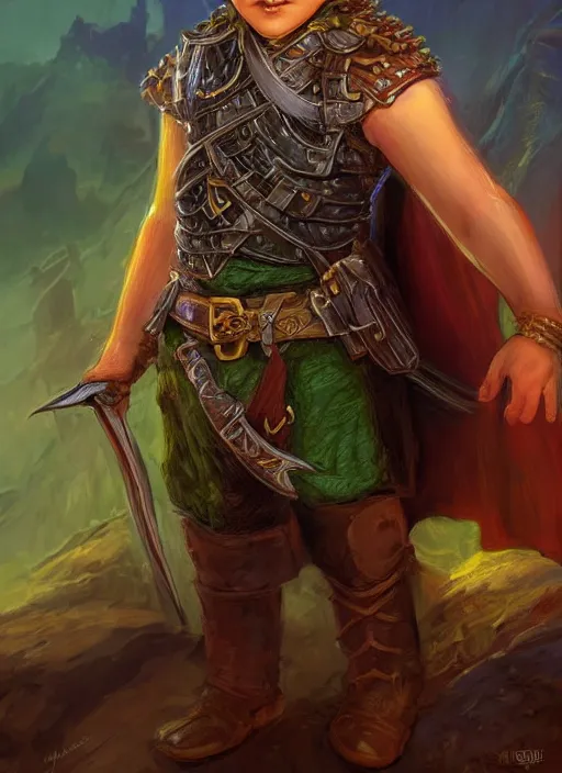 Image similar to young boy, ultra detailed fantasy, dndbeyond, bright, colourful, realistic, dnd character portrait, full body, pathfinder, pinterest, art by ralph horsley, dnd, rpg, lotr game design fanart by concept art, behance hd, artstation, deviantart, hdr render in unreal engine 5