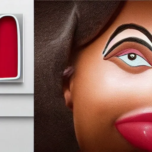 Image similar to eyebrows in the shape of the McDonalds logo, photorealistic, detailed