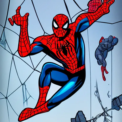 Image similar to spider - man as a crypto trader bro in marvel art style