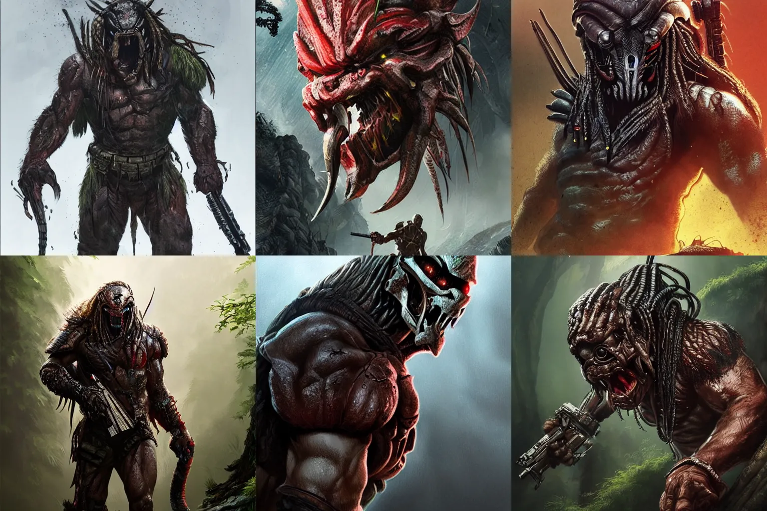 Prompt: Predator but the cast is chinese, detailed picture, by Grek Rutkowski