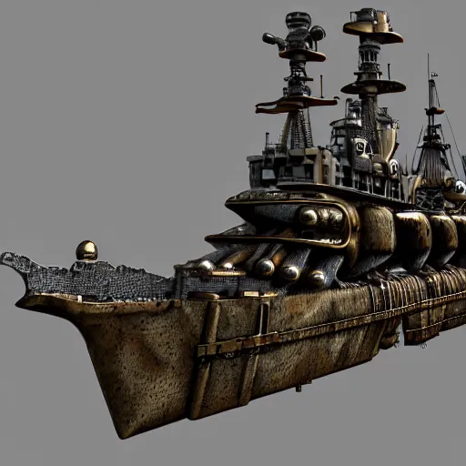 Image similar to steampunk battleship, super details, 4 k