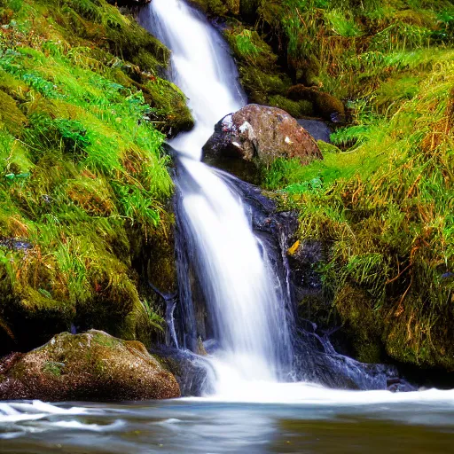 Prompt: hundreds lots lots lots of bears catching salmon at the top of a small waterfall in alaska, national geographic photo, detailed, wide angle, 1 2 0 mm film photo 4 k