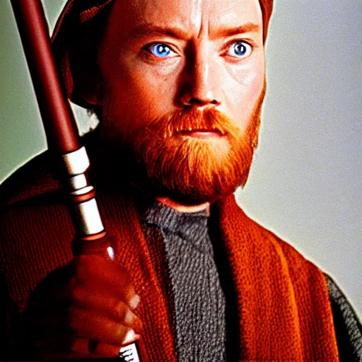 Prompt: obi - wan kenobi in 1 9 8 1, spontaneous portrait, rule of thirds