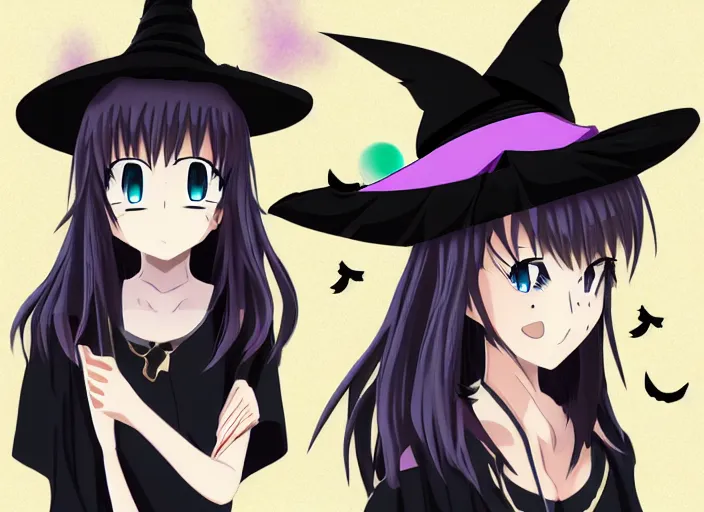 Prompt: anime witch hat