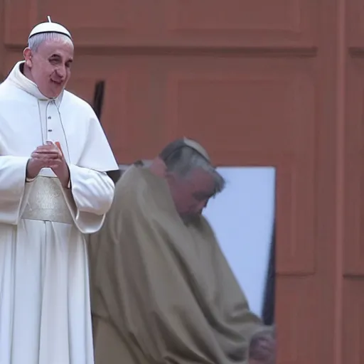 Prompt: A new pope is elected and he looks like Ana de Armas