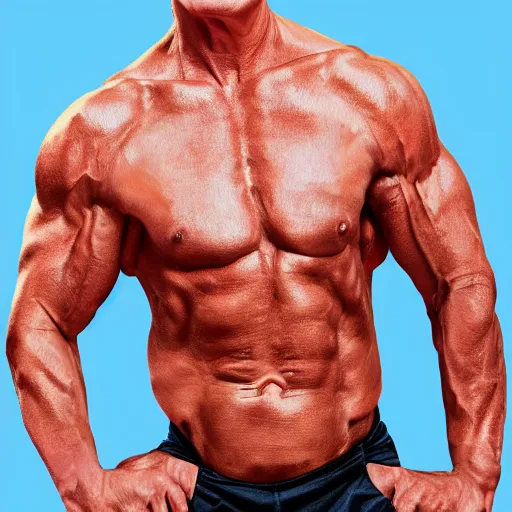 Image similar to Philip schofield with the physique of a body builder, photorealistic, highly detailed, 4k, digital painting,