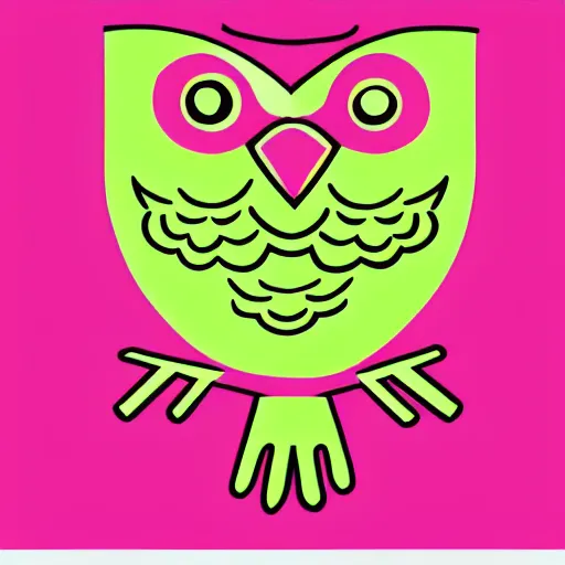 Prompt: owl vector polygon geometric, keith haring