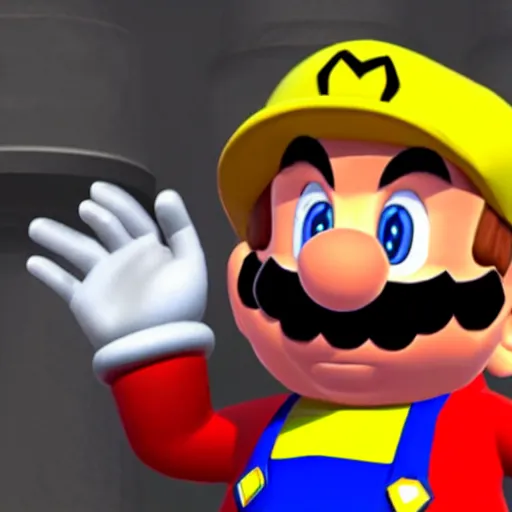 Image similar to donald trump in Super mario 64, realistic