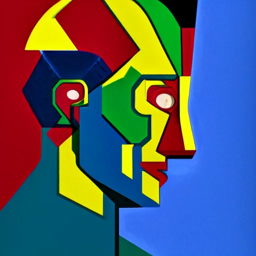 Image similar to ultra realistic portrait of captain planet in a studio, ultra detailed, under blue, red and yellow cinematic lighting, salvador dali, cartoon, monument valley, escher