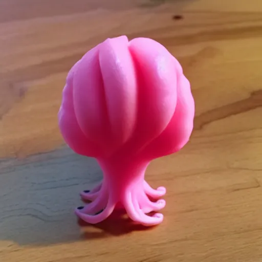 Image similar to a 3d printed plumbus, fresh from the printer