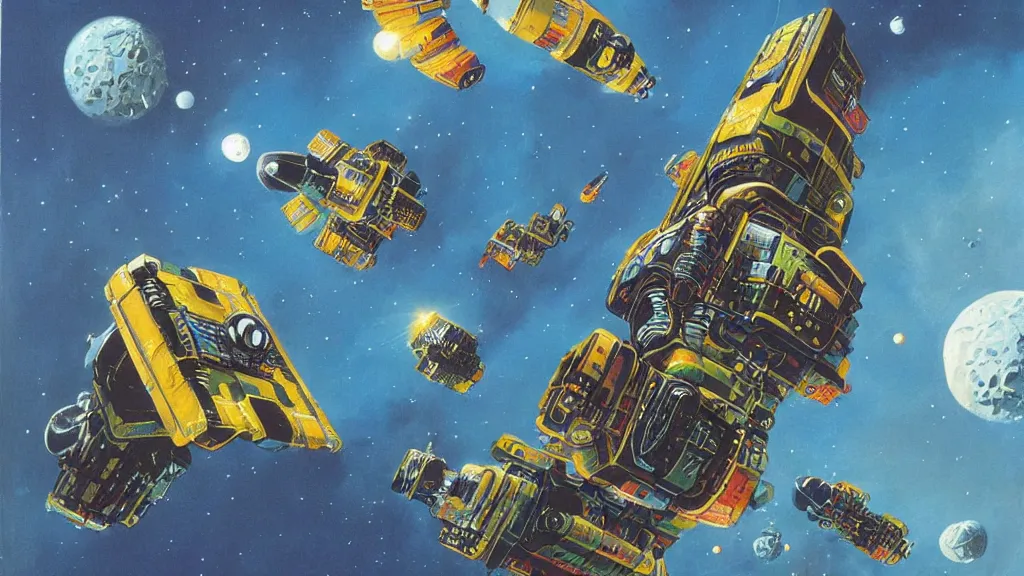 Image similar to A Science Fiction painting by Chris Foss