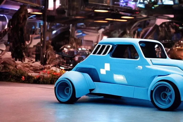 Image similar to epic Renault 4 car in the Movie TRON (2010)