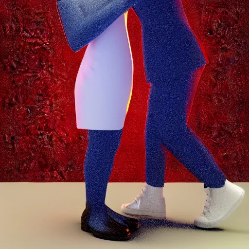 Prompt: a 3d render of mark zuckerburg kissing donald trump, in the style of beeple,