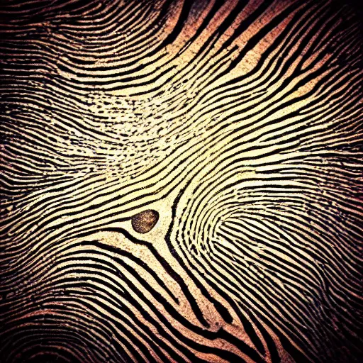 Image similar to fingerprints patterns become wood pattern expressive beautiful typography rich hard edges high contrast brush