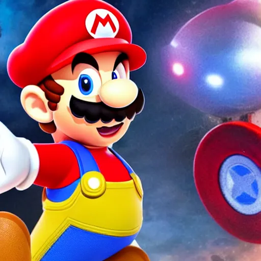 Prompt: mario guest star in avengers endgame