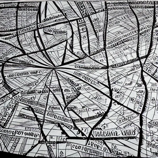 Image similar to a sharpie drawing of every road in the world, cartography, 2 0 2 2