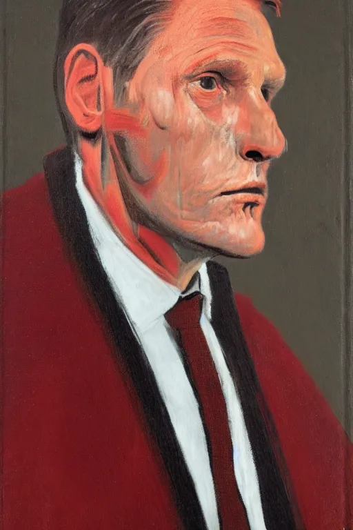 Prompt: keir starmer, portrait, painting, francis bacon