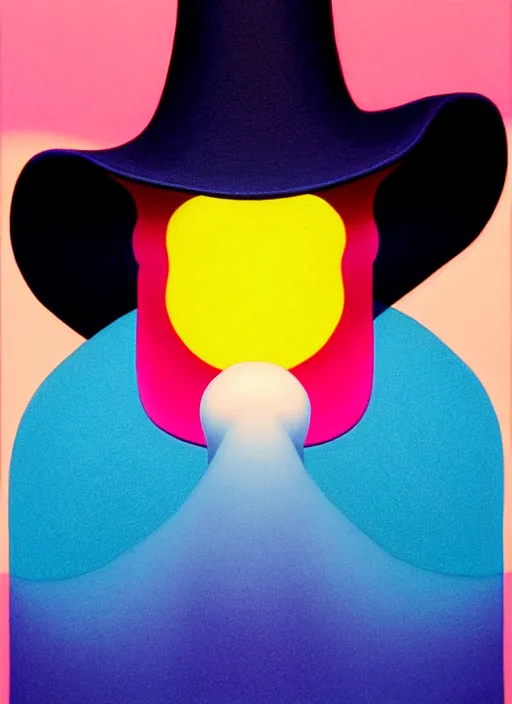 Image similar to witch with hat by shusei nagaoka, kaws, david rudnick, airbrush on canvas, pastell colours, cell shaded, 8 k,