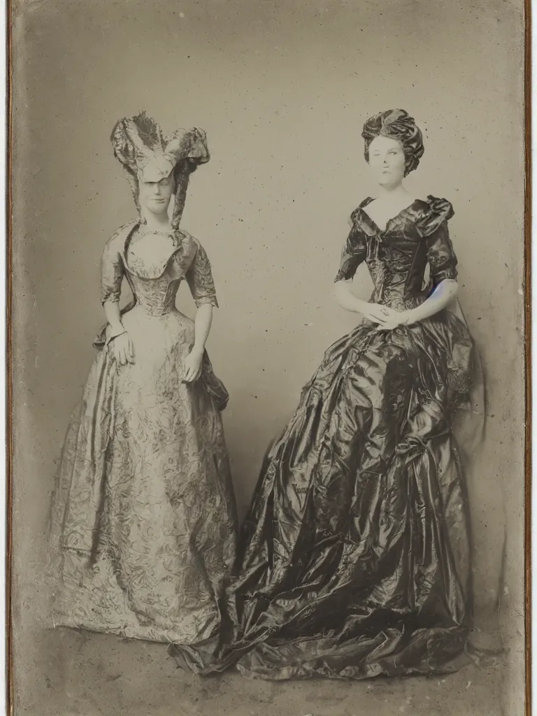 Prompt: portrait of a kangaroo dressed as a wealthy southern woman 1 8 5 0 s silver gelatin photo