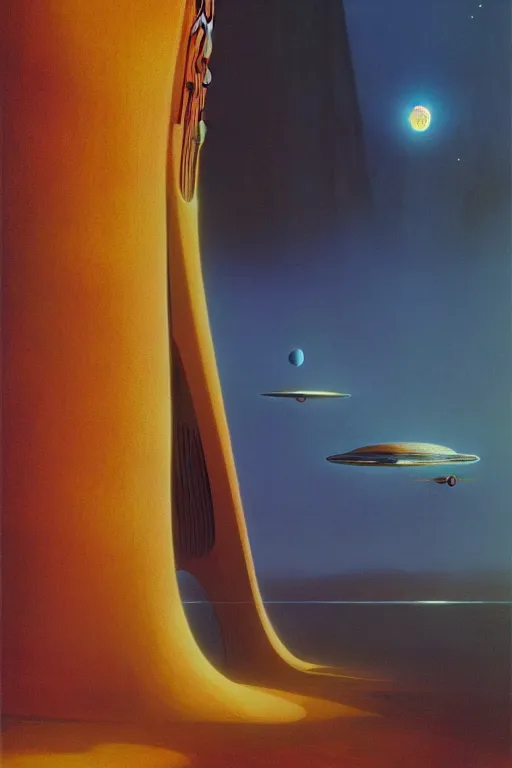 Image similar to emissary space by author haas and bruce pennington and john schoenherr, cinematic matte painting, zaha hadid building, 8 k, dark color palate