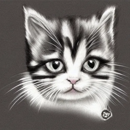 Image similar to drawing of a cute kitten