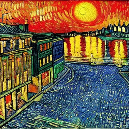 Prompt: a vincent van gogh painting of streets of rage 2