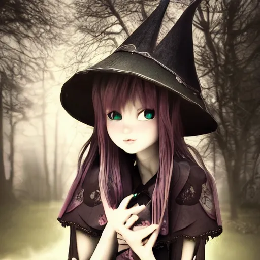Beautiful Anime Witch Graphic · Creative Fabrica