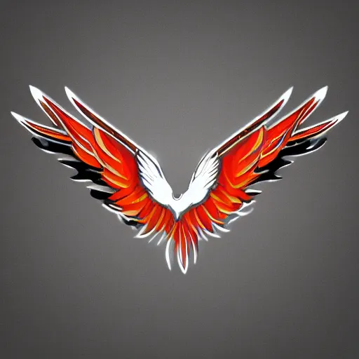 Prompt: v logo with phoenix wings