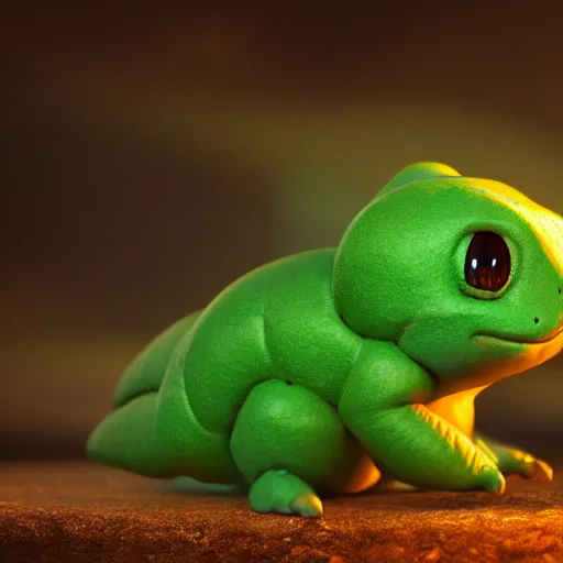 Image similar to photography of a realistic caterpie animal, ultra detailed, 8 k, cinematic lighting, natural background, trending on artstation, pokemon