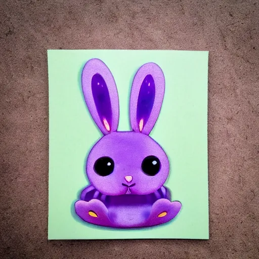 Image similar to extremely cute purple rabbit